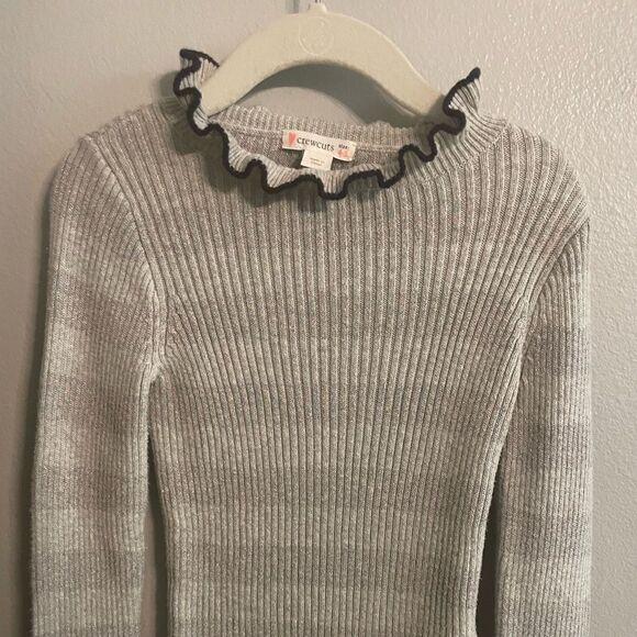 Little Girls Crewcuts J.Crew Grey Metallic turtle neck sweater, size 4/5 years - Picture 3 of 8
